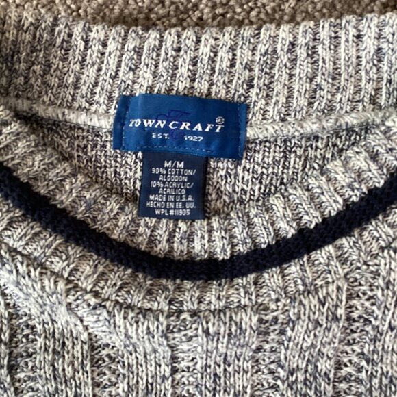 VTG Towncraft Men's Crew Neck Cotton Blend Sweater Men's M #321F - Picture 6 of 7